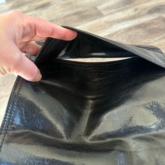 BCBGMAXAZRIA Black Tri-Fold Faux Leather Clutch/Pouch - Y2K Style - Picture 11 of 13